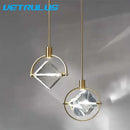 Modern gold crystal led ceiling lamp dining room pendant lights