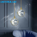 Modern gold crystal led ceiling lamp dining room pendant lights