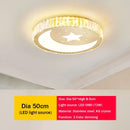 Modern gold crystal led ceiling light bedroom moon and star design