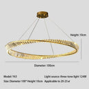 Modern gold crystal led chandelier dining room double ring pendant