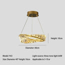 Modern gold crystal led chandelier dining room double ring pendant