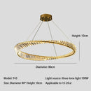 Modern gold crystal led chandelier dining room double ring pendant