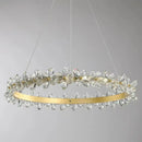 Modern gold crystal led chandelier dining room pendant light