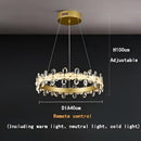 Modern gold crystal led chandelier dining room pendant light