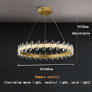 Modern gold crystal led chandelier dining room pendant light