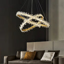 Modern gold crystal led chandelier dining room pendant light