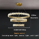Modern gold crystal led chandelier dining room pendant light