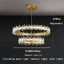 Modern gold crystal led chandelier dining room pendant light