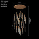 Modern gold crystal led chandelier living room pendant light