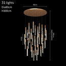 Modern gold crystal led chandelier living room pendant light