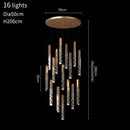 Modern gold crystal led chandelier living room pendant light