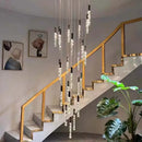Modern gold crystal led chandelier living room pendant light
