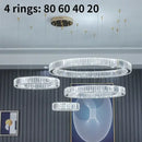 Modern gold crystal led chandelier rings for villa staircase