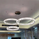 Modern gold crystal led chandelier rings for villa staircase