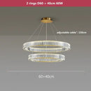 Modern gold crystal led chandelier rings for villa staircase