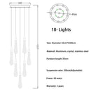 Modern gold crystal led chandelier teardrop dining room pendant light