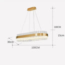 Modern gold crystal led circle pendant – living room chandelier