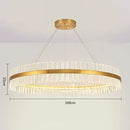 Modern gold crystal led circle pendant – living room chandelier