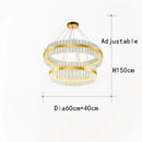 Modern gold crystal led circle pendant – living room chandelier