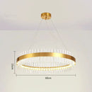 Modern gold crystal led circle pendant – living room chandelier