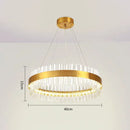 Modern gold crystal led circle pendant – living room chandelier