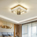 Modern gold crystal led dimmable ceiling lights living room fixture