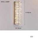 Modern gold crystal led fan light bedroom reversible blade