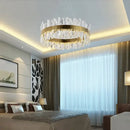 Modern gold crystal led pendant chandelier for dining room