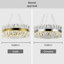 Modern gold crystal led pendant chandelier for dining room