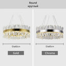 Modern gold crystal led pendant chandelier for dining room