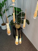 Modern gold crystal led pendant chandelier living room light