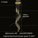 Modern gold crystal led pendant chandelier living room light