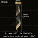 Modern gold crystal led pendant chandelier living room light