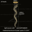 Modern gold crystal led pendant chandelier living room light