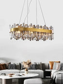 Modern gold crystal led pendant light for dining room