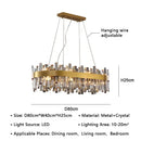 Modern gold crystal led pendant light for dining room