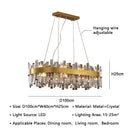 Modern gold crystal led pendant light for dining room