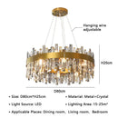 Modern gold crystal led pendant light for dining room