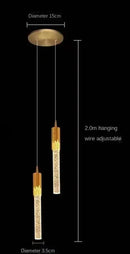 Modern gold crystal led pendant light for living room