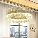 Modern gold crystal led pendant light kitchen chandelier