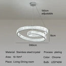 Modern gold crystal led pendant lights for dining room
