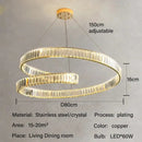 Modern gold crystal led pendant lights for dining room