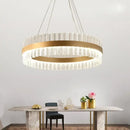 Modern gold crystal led ring chandelier dining room lighting fixture