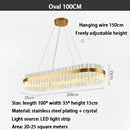 Modern gold crystal led ring chandelier dining room lighting fixture