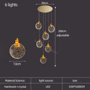 Modern gold crystal led stair slinglight living room pendant light