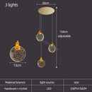 Modern gold crystal led stair slinglight living room pendant light