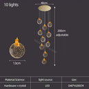 Modern gold crystal led stair slinglight living room pendant light