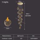 Modern gold crystal led stair slinglight living room pendant light
