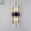 Modern gold crystal led wall lamp bedroom geometric sconce