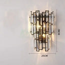 Modern gold crystal led wall lamp bedroom geometric sconce